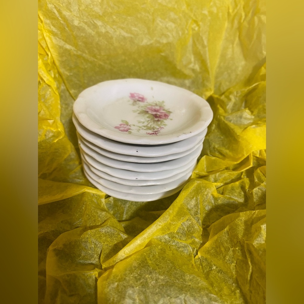 6 Vintage porcelain with Flowers salt dishes - Picture 2 of 5